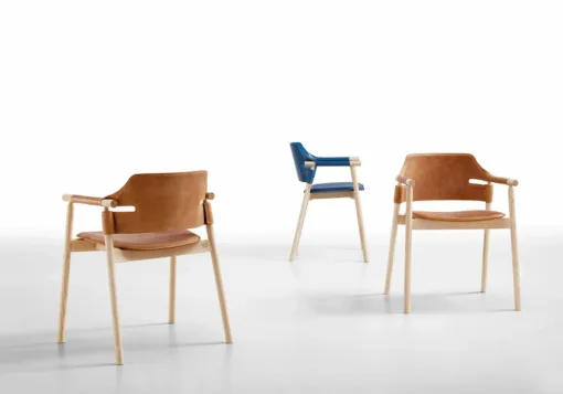 kursi makan kulit desain mid century