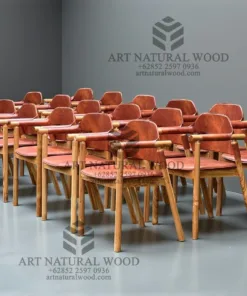kursi makan kulit desain mid century
