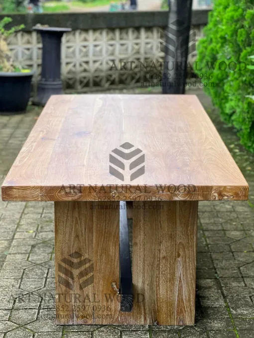 meja kayu jati rustic whitewashed