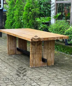 meja kayu jati rustic whitewashed